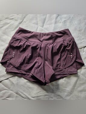 Soothfeel 2-in-1 Running Shorts Women L Dark Purple Athletic Gym